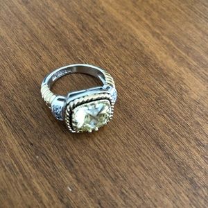 Lia Sophia mixed metal, yellow stone ring